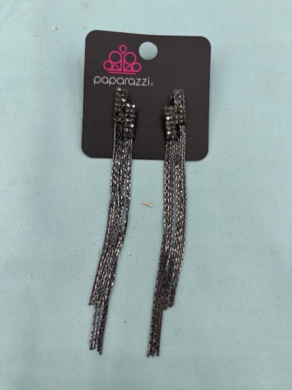 Paparazzi Radio Waves Black Post Earrings
